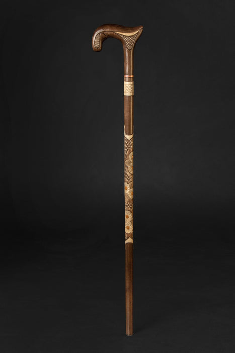 Elegant Women's Walking Stick With Floral Motifs, Daisy