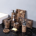 Elegant Brown Dark Marble Bathroom Set