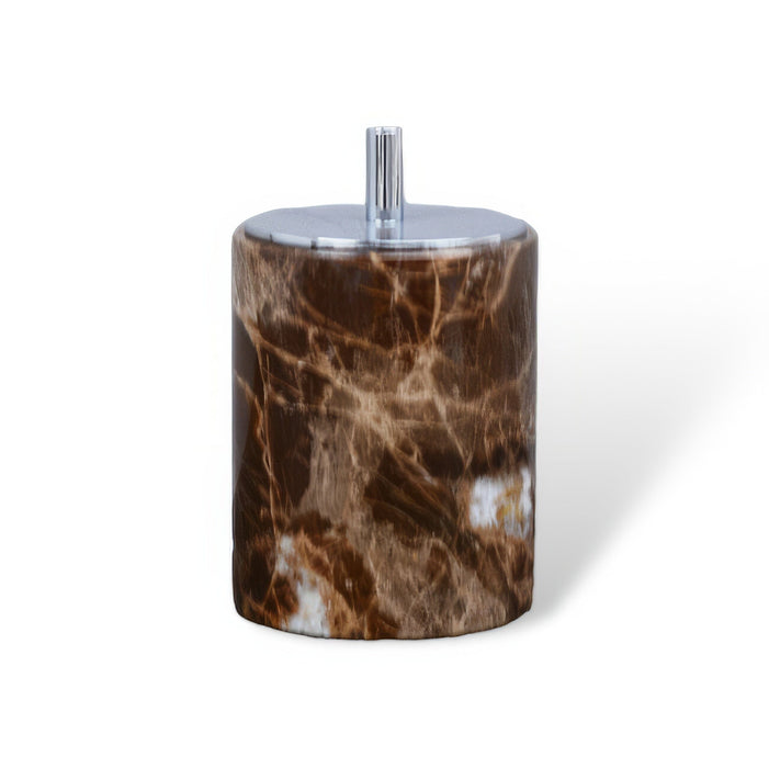Elegant Brown Dark Marble Bathroom Set