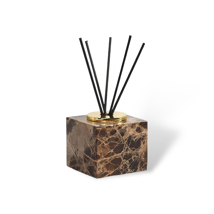 Elegant Brown Dark Marble Bathroom Set