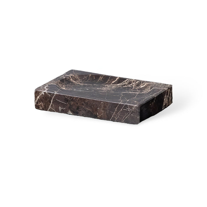 Elegant Brown Dark Marble Bathroom Set