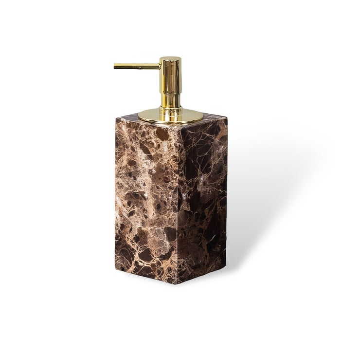 Elegant Brown Dark Marble Bathroom Set