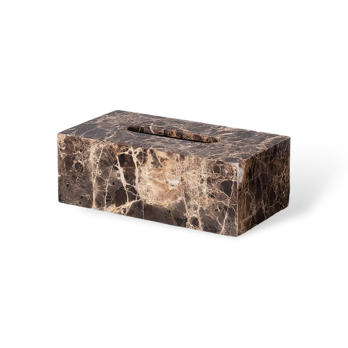 Elegant Brown Dark Marble Bathroom Set