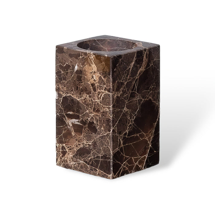 Elegant Brown Dark Marble Bathroom Set