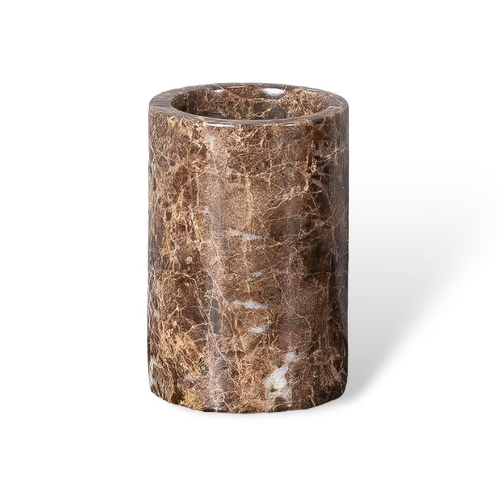 Elegant Brown Dark Marble Bathroom Set