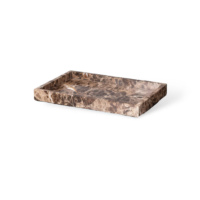 Elegant Brown Dark Marble Bathroom Set