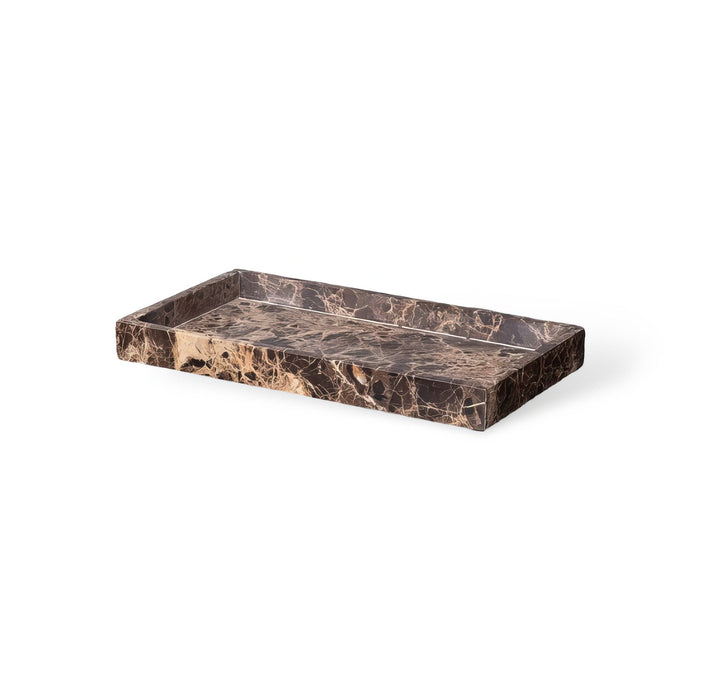 Elegant Brown Dark Marble Bathroom Set