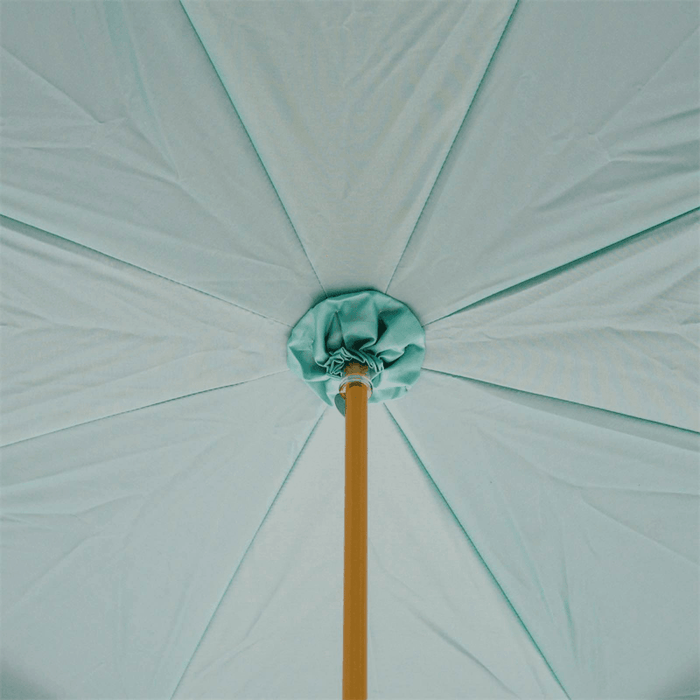 Enameled Brass Handle Blue Umbrella for Women