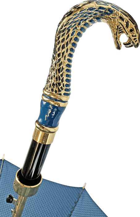 Enameled Snake Umbrella with Jacquard Dots Pattern and Exquisite Detailing