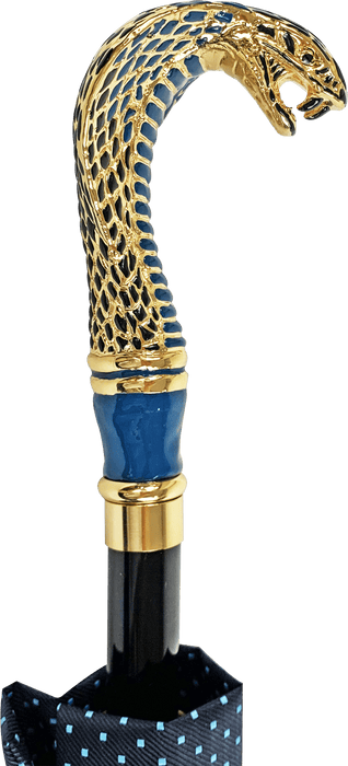 Enameled Snake Umbrella with Jacquard Dots Pattern and Exquisite Detailing