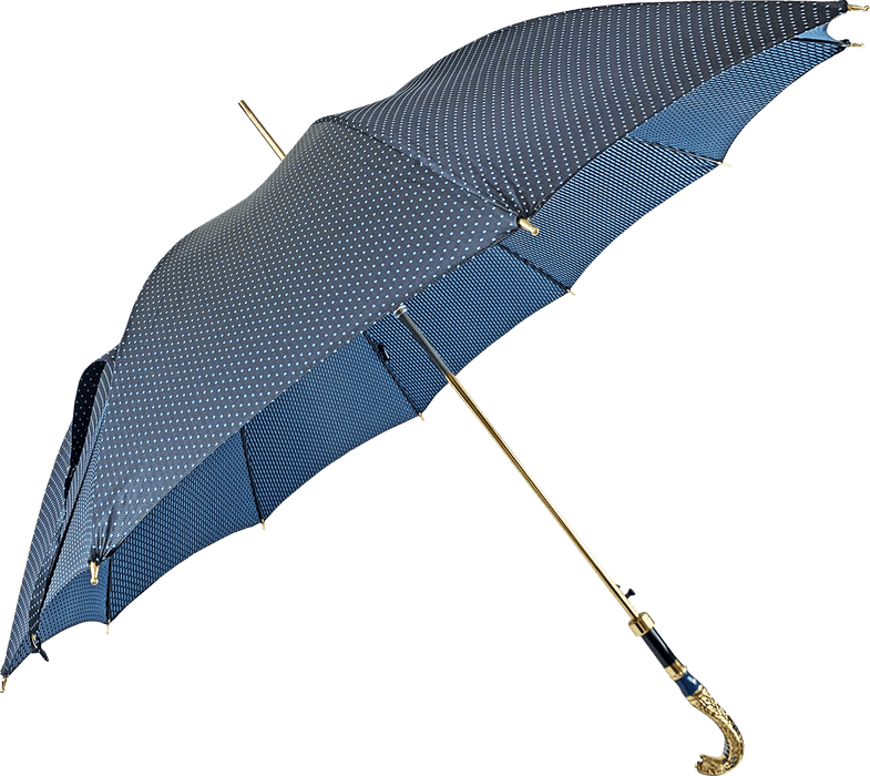 Enameled Snake Umbrella with Jacquard Dots Pattern and Exquisite Detailing