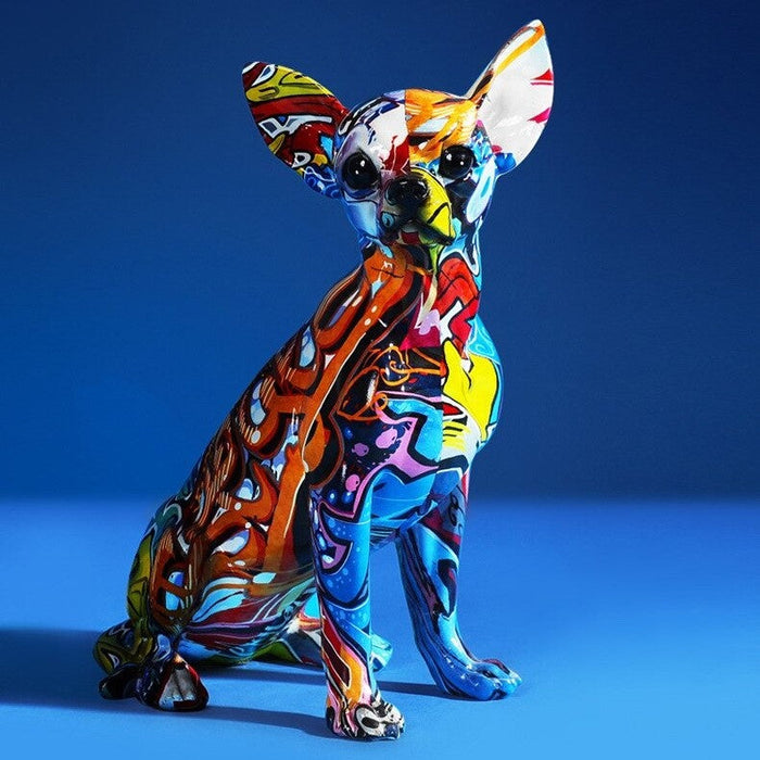 Colorful Painted Chihuahua Figurine