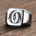 engraved initial ring men square top