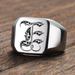 engraved letter signet ring men