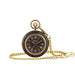 Wooden Roman Numeral Pocket Watch - Gold Quartz Pendant Clock