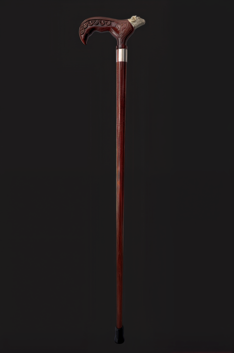 Luxury Wooden Walking Stick for Men with Brass Ram Head