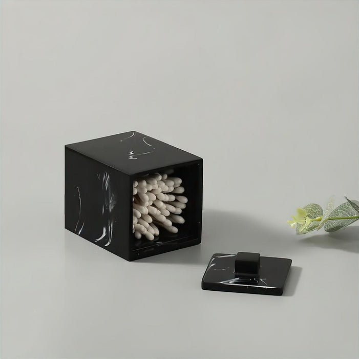 Black Marble Bathroom Set – Elegant White Veins