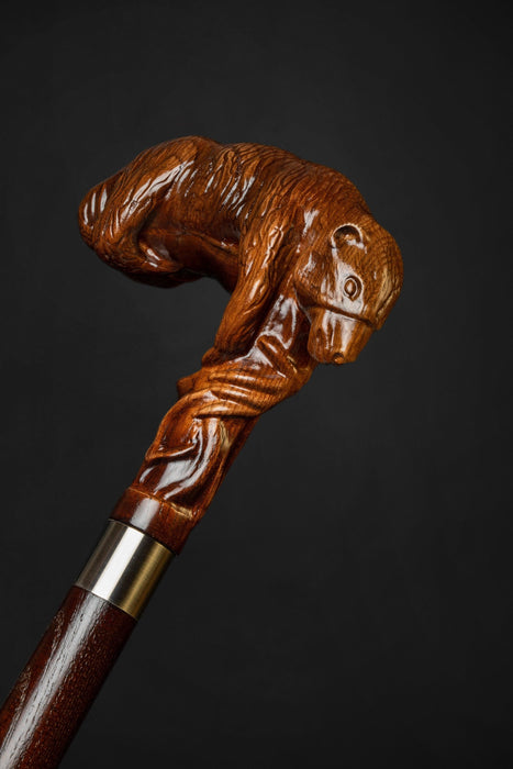 Unusual walking cane for men with giant sloth design