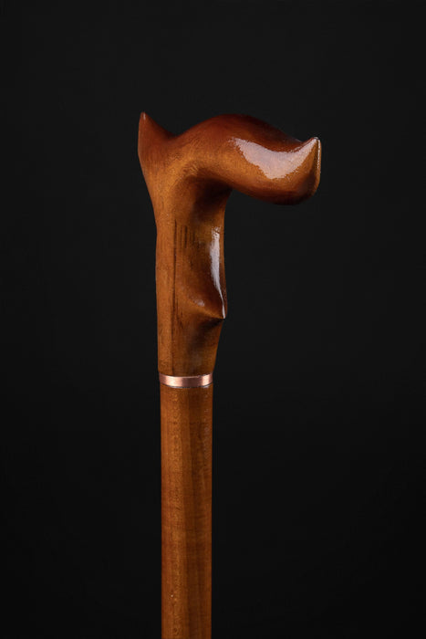 Ergonomic Walking Cane - Carved Wooden Walking Stick