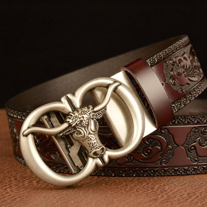 Esprit Animal Belt With Bull Head Pattern, Reece Model