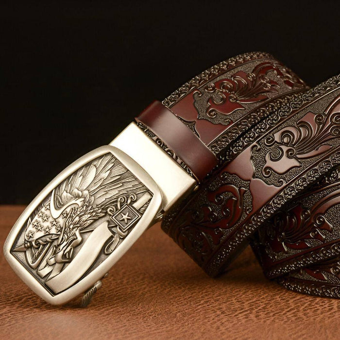 Esprit Animal Belt With Eagle and American Flag Pattern, Evan Model