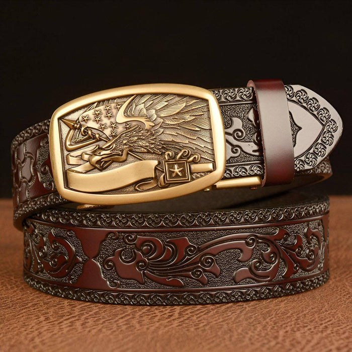 Esprit Animal Belt With Eagle and American Flag Pattern, Evan Model