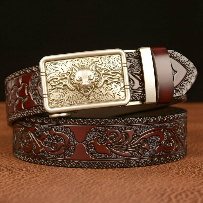 Esprit Animal Belt With Rabid Wolf Head Pattern, Josh Model