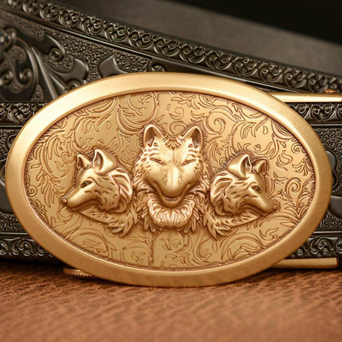 Esprit Animal Belt With Three Wolf Heads Pattern, Edgar Model