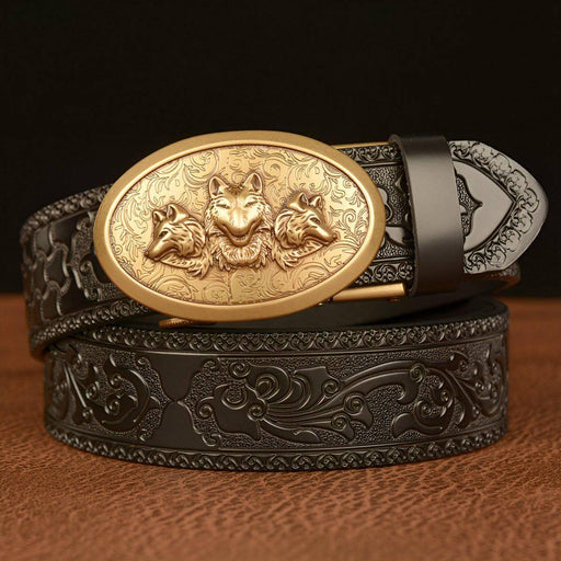 Esprit Animal Belt With Three Wolf Heads Pattern, Edgar Model