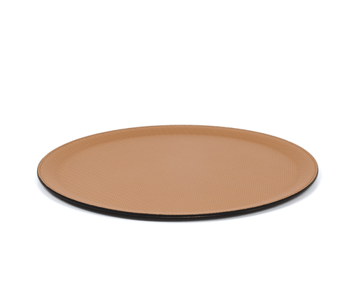 Essential Design Round Tray with Waterproof Calfskin Leather for Modern Home Decor