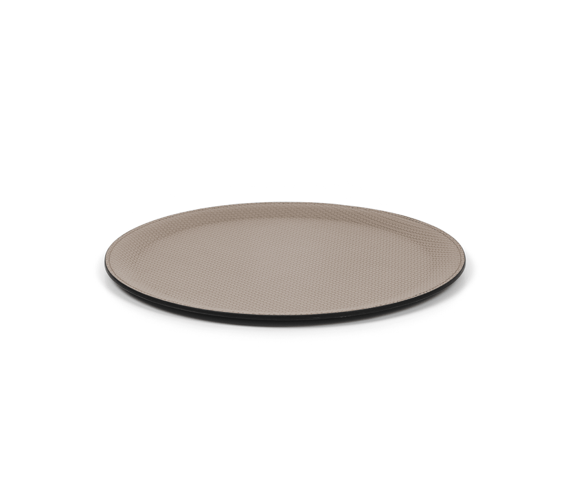 Elegant Essential Design Round Tray Featuring Waterproof Calfskin Leather Construction