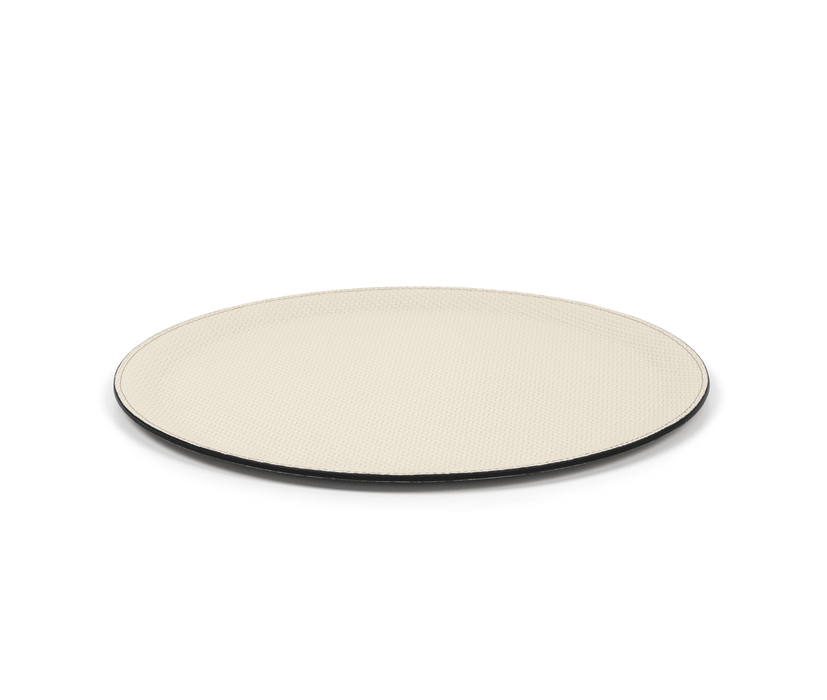 Essential Design with Waterproof Calfskin Leather Round Tray