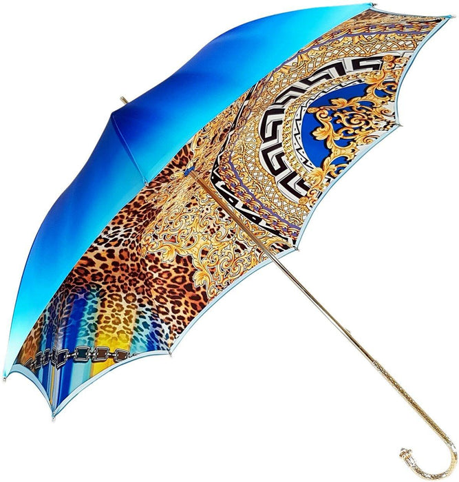 Exclusive Blue Leopardized Print Umbrella