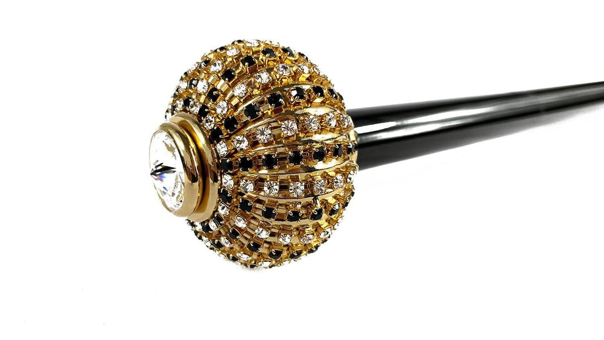 Exclusive Brass Onion Handle with Crystals Walking Stick