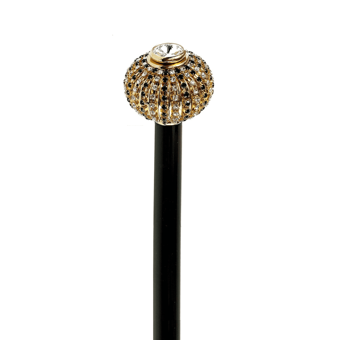 Exclusive Brass Onion Handle with Crystals Walking Stick