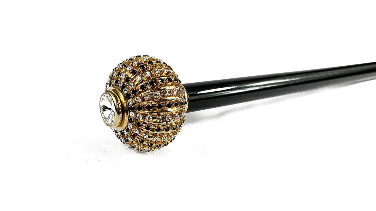 Exclusive Brass Onion Handle with Crystals Walking Stick