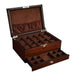 Exclusive Brown Wooden Watch Case with Pocket and 10 Slots