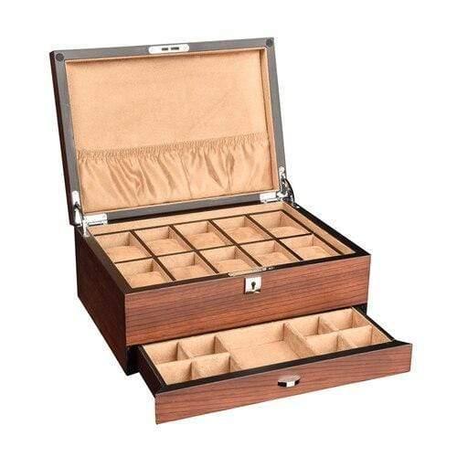 Ten-Slot Wooden Watch Organizer