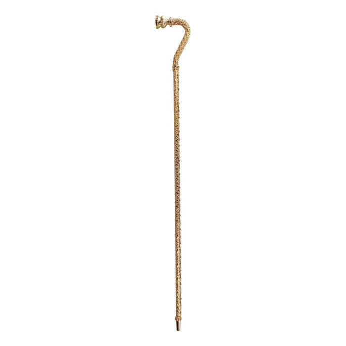 Exclusive Crook Walking Cane Encrusted with White Crystals