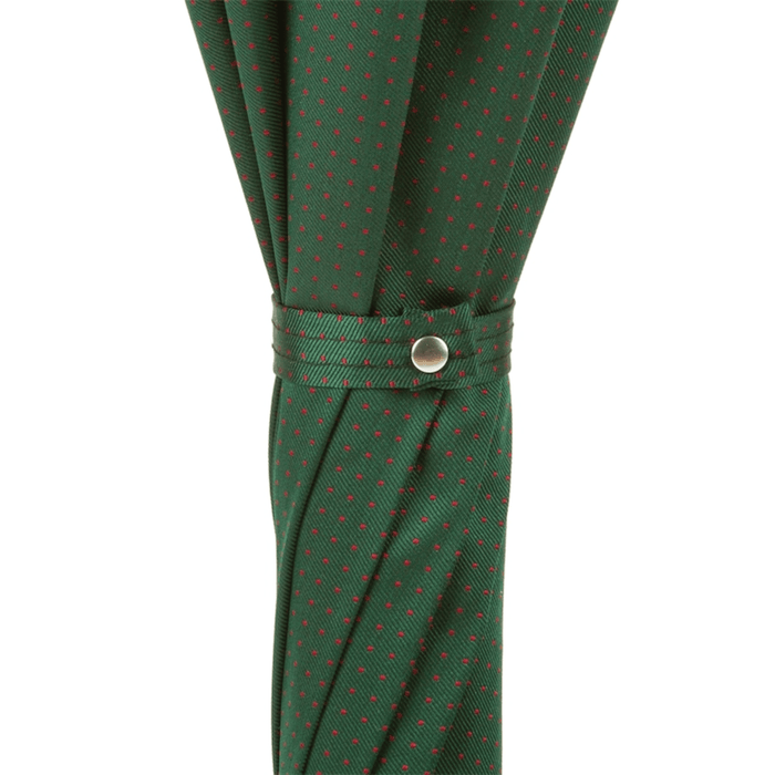 Exclusive Dark Green Wooden Umbrella with Red Dots