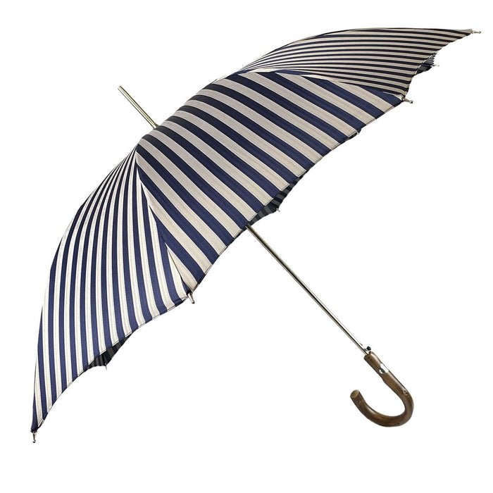 Elegant striped Blue and gray umbrella - Exclusive ilMarchesato - Artynov | Unique Handmade Accessories