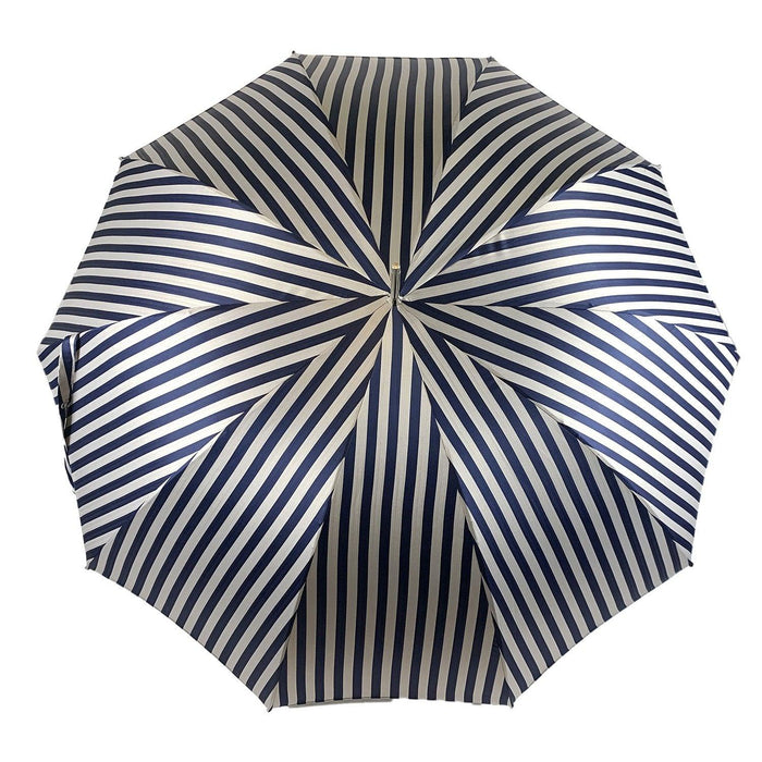 Elegant striped Blue and gray umbrella - Exclusive ilMarchesato - Artynov | Unique Handmade Accessories