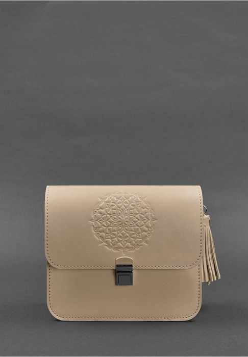 Stylish leather crossbody with embossing