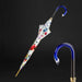 Exclusive Design Umbrella with Flowers and Blue Handle