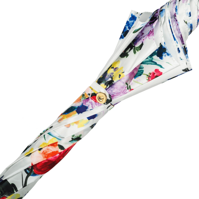 Exclusive Design Umbrella with Flowers and Blue Handle