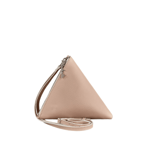 Elegant Pyramid-Shaped Women's Leather Cosmetic Bag