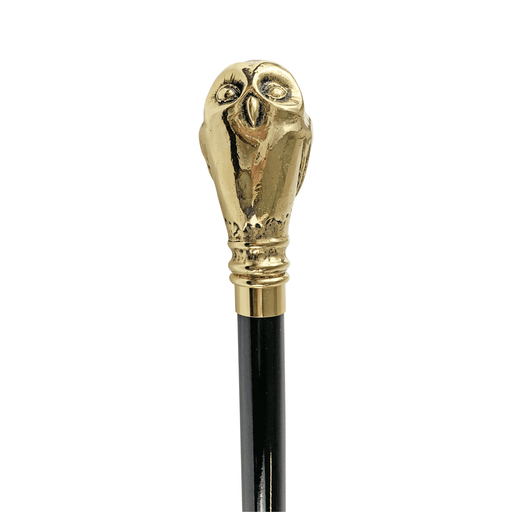 Exclusive Designer Gold Plated Owl Walking Stick