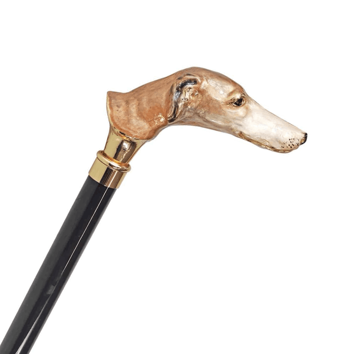 Exclusive Enameled Greyhound Walking Stick