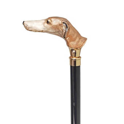 Exclusive Enameled Greyhound Walking Stick