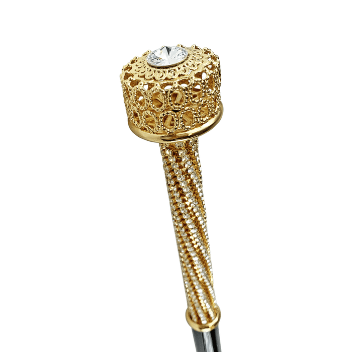 Exclusive Golden Walking Cane with Crystals